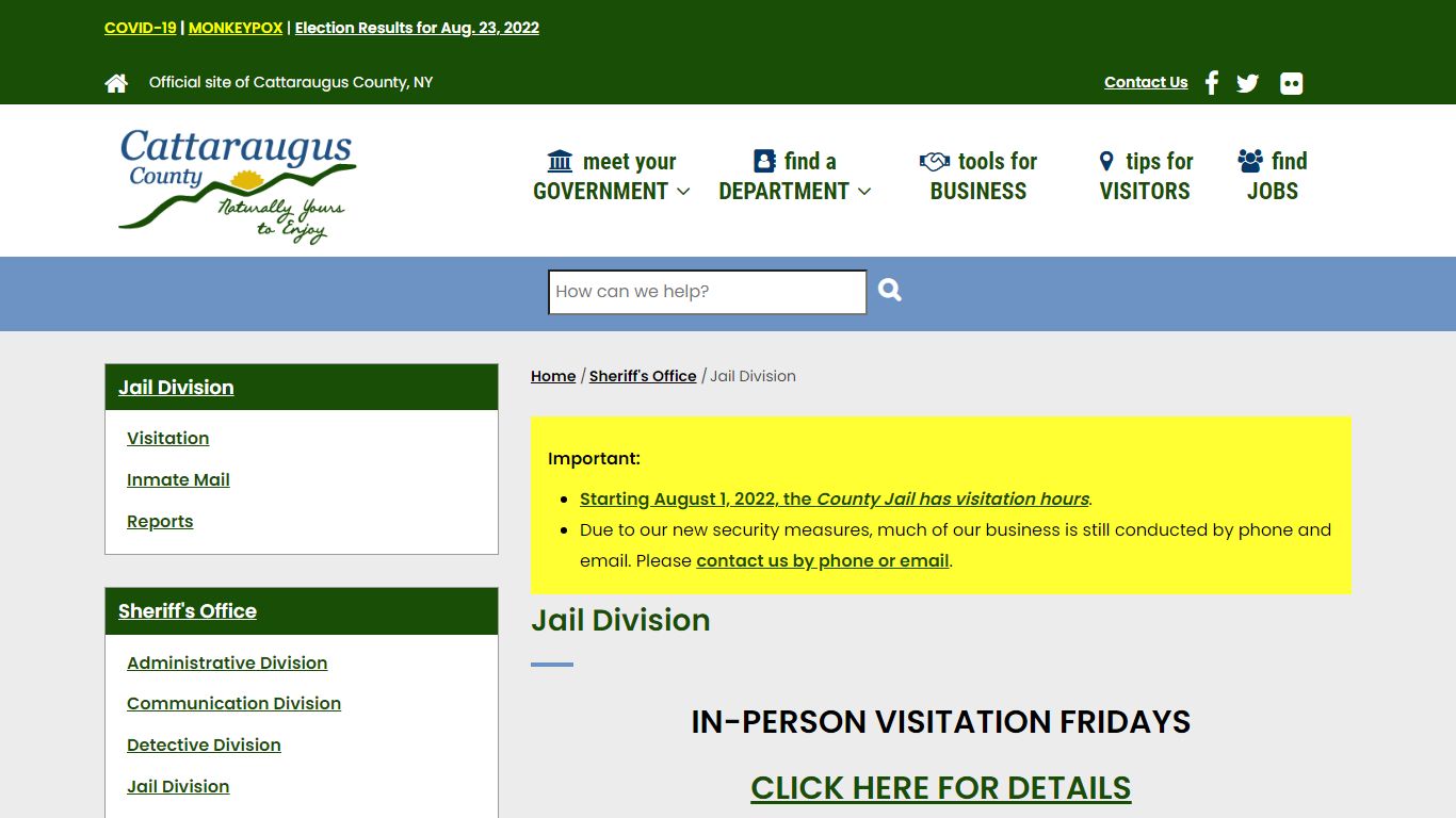 Jail Division | Cattaraugus County Website - cattco.org